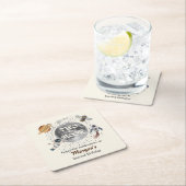 Two The Moon Planets Gender Neutral 2nd Birthday  スクエアペーパーコースター (インサイチュ)