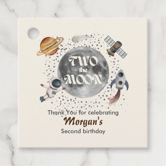 Two The Moon Planets Gender Neutral 2nd Birthday  フェイバータグ (正面)