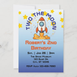 Two The Moon, Rocket 2nd Birthday Invitation 招待状