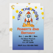 Two The Moon, Rocket 2nd Birthday Invitation 招待状 (正面/裏面)
