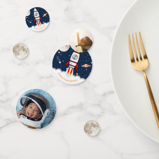 Two the Moon Rocket Ship 2nd誕生日パーティー写真 コンフェッティ (グループ)