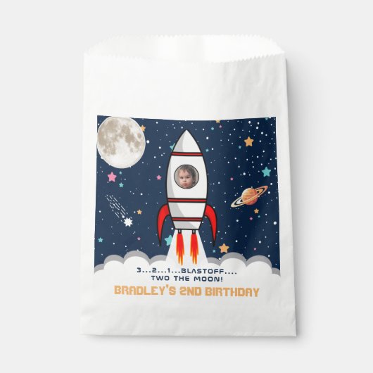 Two the Moon Rocket Ship 2nd誕生日パーティー写真 フェイバーバッグ (正面)