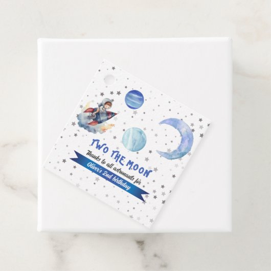 Two The Moon Rocket Space Blue Boy 2nd Birthday  フェイバータグ (インサイチュ)