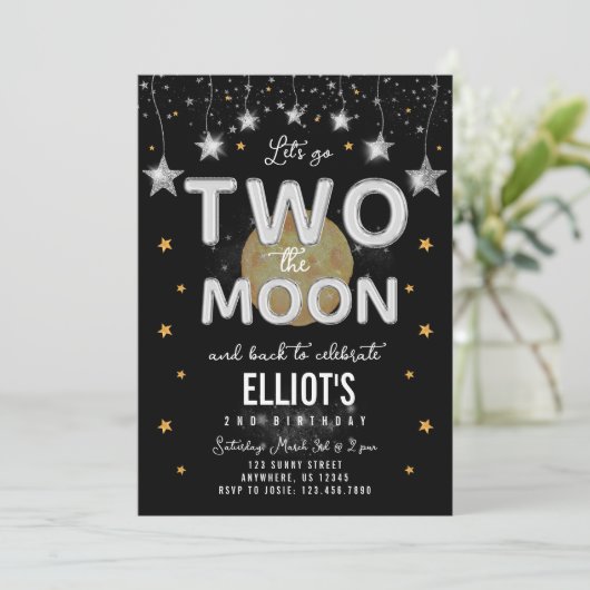 Two the Moon Second Birthday Invitation 招待状 (スタンド正面)