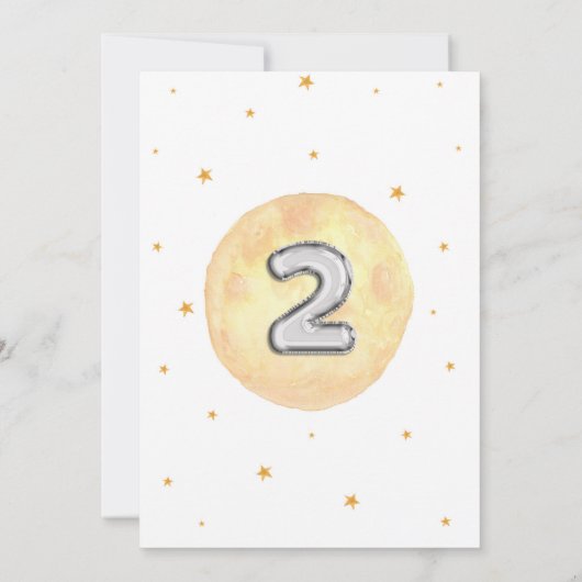 Two the Moon Second Birthday Invitation 招待状 (裏面)