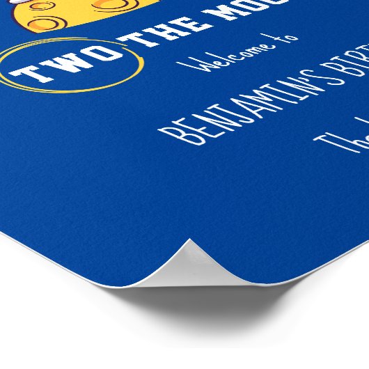 Two The Moon second birthday kids Party ポスター (角)