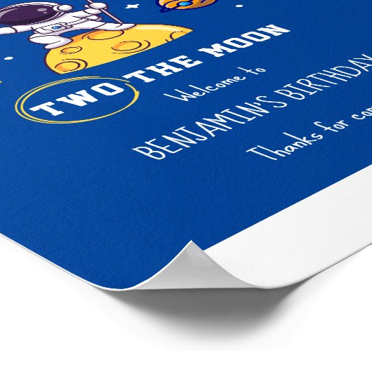 Two The Moon second birthday kids Party ポスター (角)