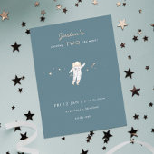 Two The Moon Space Party Foil 2nd Birthday Invite 箔招待状