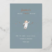 Two The Moon Space Party Foil 2nd Birthday Invite 箔招待状 (正面)