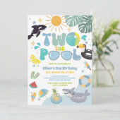 Two The Pool Pool Party Summer 2nd Birthday 招待状 (スタンド正面)
