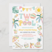Two The Pool Summer Party 2nd Birthday Invitation 招待状 (正面)