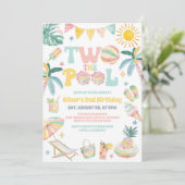 Two The Pool Summer Party 2nd Birthday Invitation 招待状 (スタンド正面)