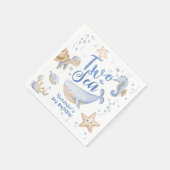 TWO The Sea 2nd Birthday Boy Blueかわいい海 スタンダードカクテルナプキン (角)
