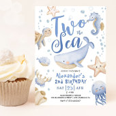 TWO The Sea 2nd Birthday Boy Blueかわいい海 招待状