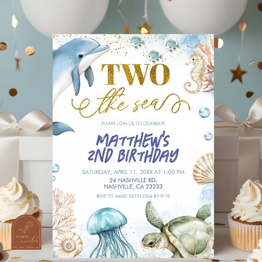 TWO the sea birthday invitation 招待状