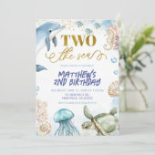 TWO the sea birthday invitation 招待状 (スタンド正面)