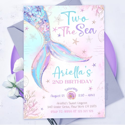 TWO the Sea Mermaid Second Mermaid誕生日 招待状