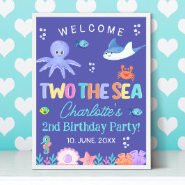 TWO the SEA Party  – Ocean Girl Birthday Decor ポスター