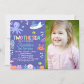 TWO the SEA Photo – 2nd Birthday Party Girl 招待状 (正面)