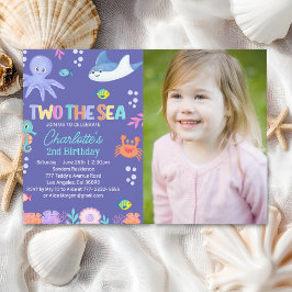 TWO the SEA Photo – 2nd Birthday Party Girl 招待状