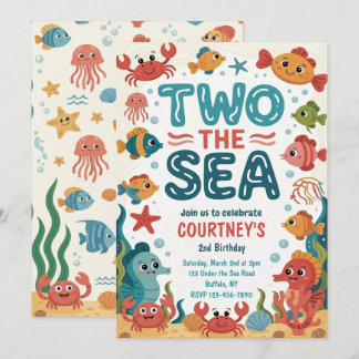 Two the Sea Under the Sea 2歳の誕生日 招待状