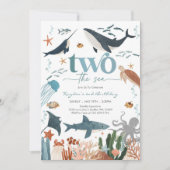 Two The Sea Under The Sea 2nd Birthday Invitation 招待状 (正面)