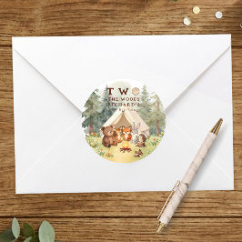 Two the Woods ハッピーキャンパー 2歳の誕生日パーティー ラウンドシール