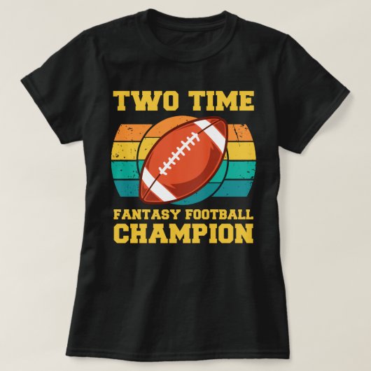 Two Time Fantasy Football Champion Tシャツ (デザイン正面)