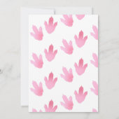 TWO to be WILD Dinosauds Pink Birthday Party 招待状 (裏面)