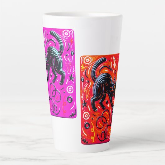 Two-Tone Black Cat カフェラテマグ (正面)