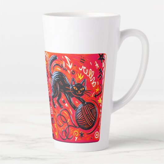 Two-Tone Black Cat カフェラテマグ (右)