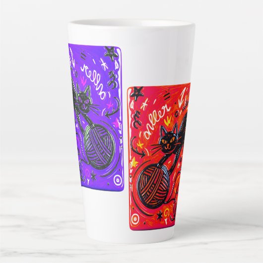 Two-Tone Black Cat カフェラテマグ (正面)