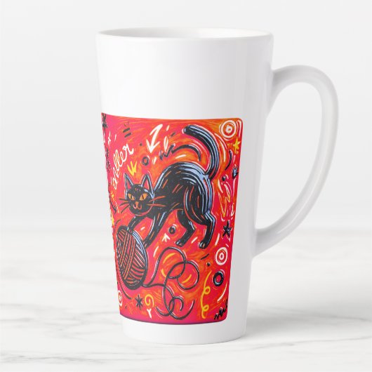 Two-Tone Black Cat カフェラテマグ (右)