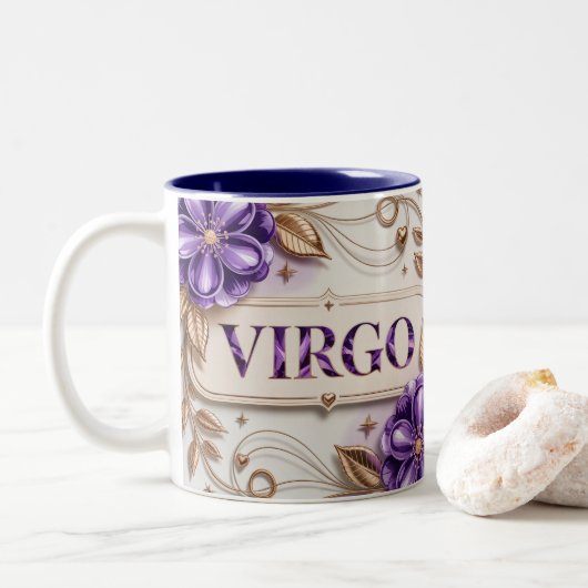 Two Tone Blue White Cream Purple Virgo Mug ツートーンマグカップ (ドーナツ)