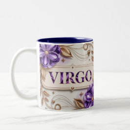 Two Tone Blue White Cream Purple Virgo Mug ツートーンマグカップ