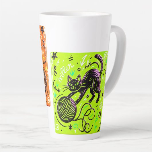 Two-Tone Cat カフェラテマグ (右アングル)