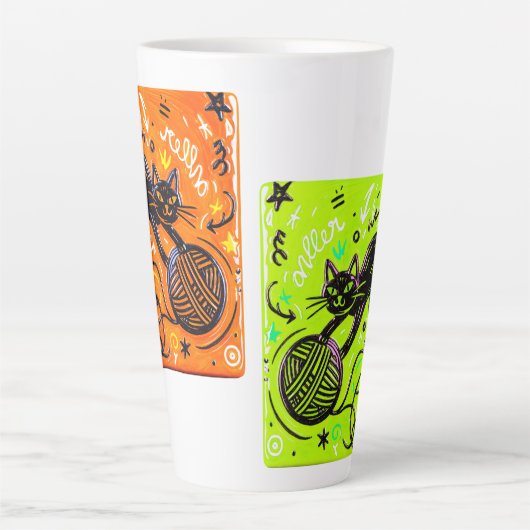 Two-Tone Cat カフェラテマグ (正面)