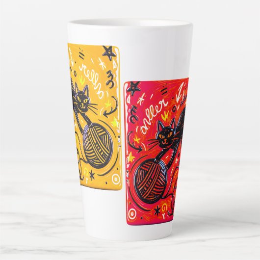 Two-Tone Cat Latte カフェラテマグ (正面)