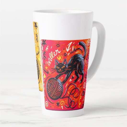 Two-Tone Cat Latte カフェラテマグ (右アングル)