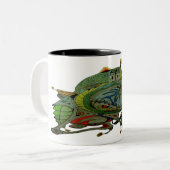 Two Tone Coffee Mug With Spaceship Art 1 B.1 ツートーンマグカップ (正面左)