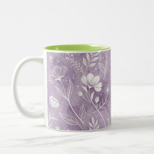 Two-Tone Dreamy Floral Mug ツートーンマグカップ (左)
