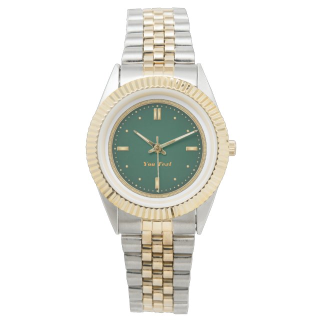 Two-Tone Gold & Silver Luxury Watch 腕時計 (正面)