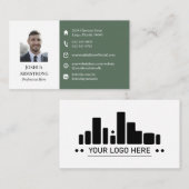 Two Tone Greenプロフィール写真とロゴ 名刺 (正面/裏面)