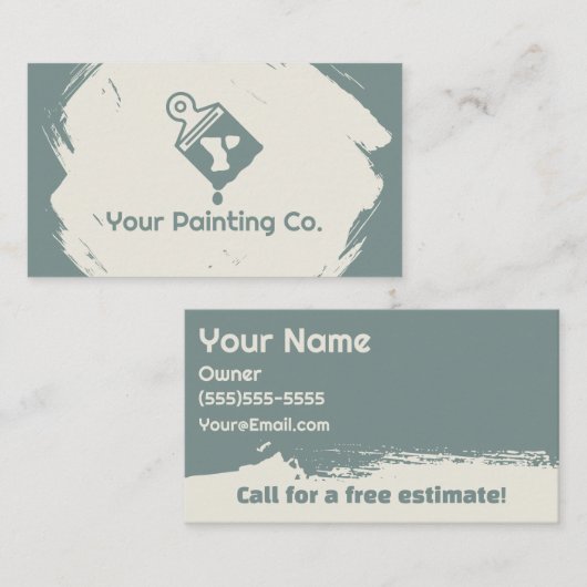 Two Tone Green Painting Company 名刺 (正面/裏面)
