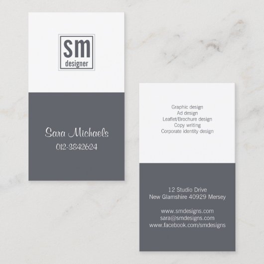 Two Tone Monogram名刺 名刺 (正面/裏面)