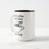 Two-Tone Mug - スニークィー・イタチコーヒーに驚愕Q ツートーンマグカップ (正面左)