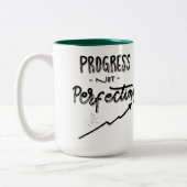 Two-Tone Mug, 15 oz Progress Not Perfection | Mini ツートーンマグカップ (左)