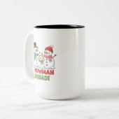 Two-Tone Mug, 15 oz Snowman Family ツートーンマグカップ (正面左)