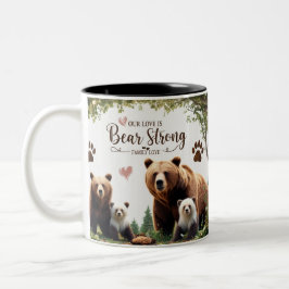 Two-Tone Mug Bear Strong Family Love Woodland  ツートーンマグカップ