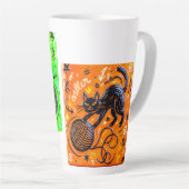 Two-Tone Neon Cat カフェラテマグ (右アングル)